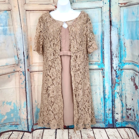 JJs House Taupe Mother of the Bride/Groom Dress - Picture 1 of 8